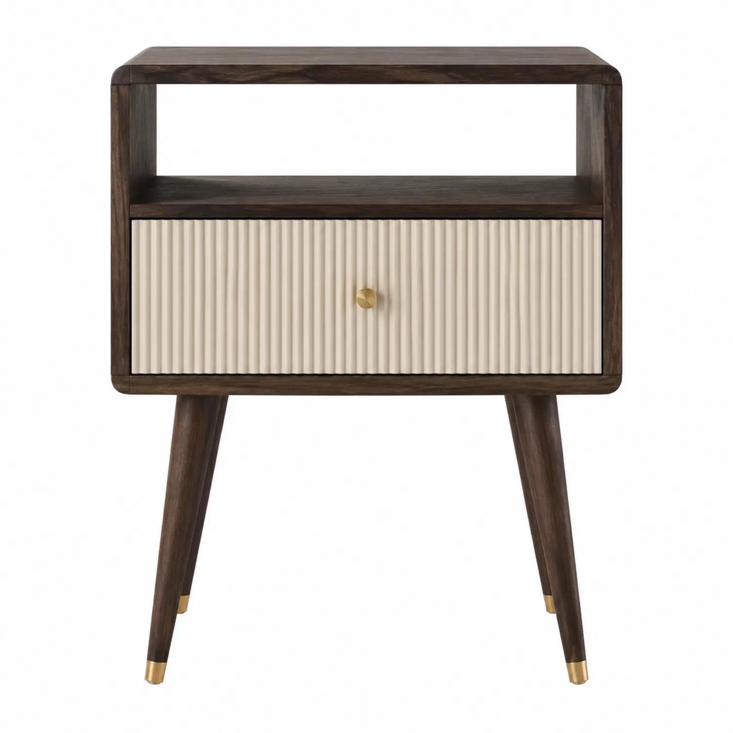 Comodino legno massello con cassetto e spazio aperto 60x40x35 cm
