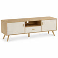 Mobile TV in legno e MDF con ante e cassetto 140x40x50cm