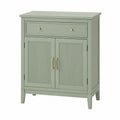 Credenza in Legno MDF Verde con Cassetto e Ante 90x40x100 cm