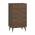 Cassettiera alta rettangolare in legno colore Noce 80x40x120 cm