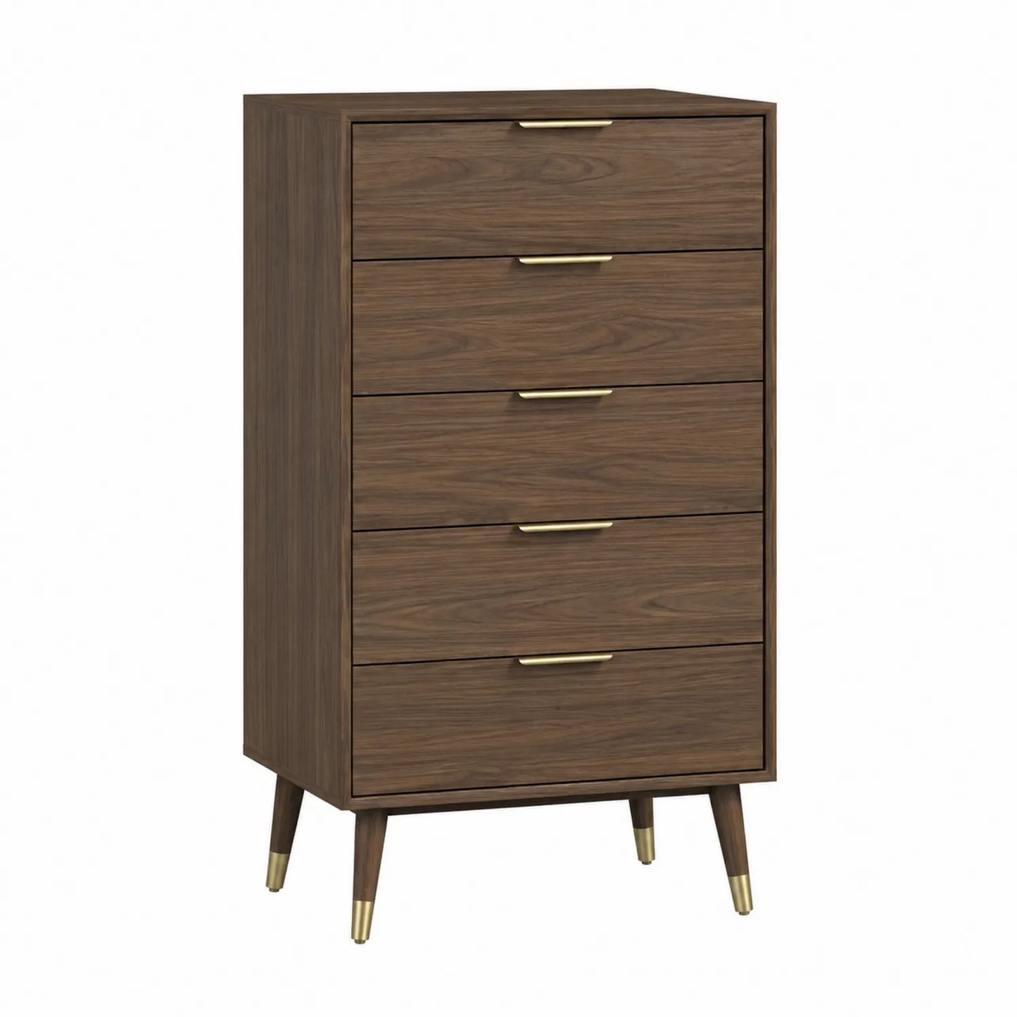 Cassettiera alta rettangolare in legno colore Noce 80x40x120 cm