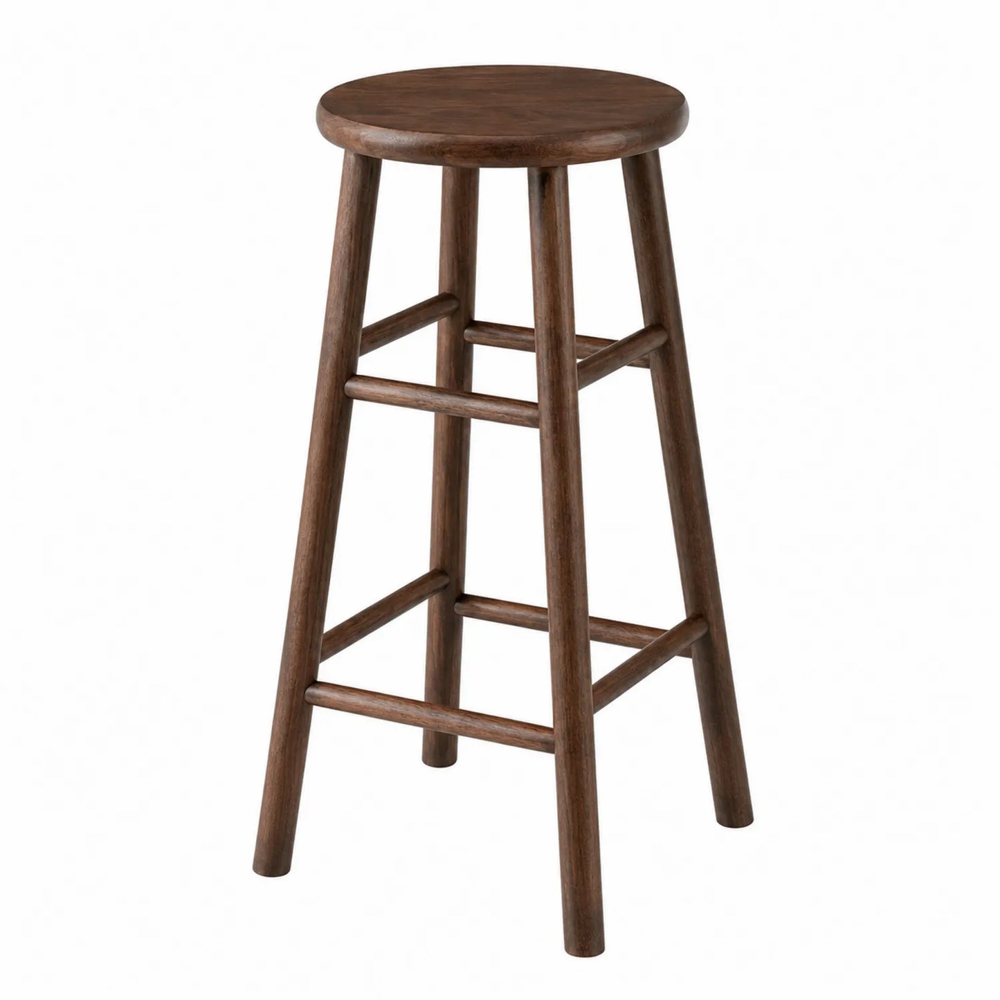 Sgabello da Bar in Legno Massello Marrone 75 cm