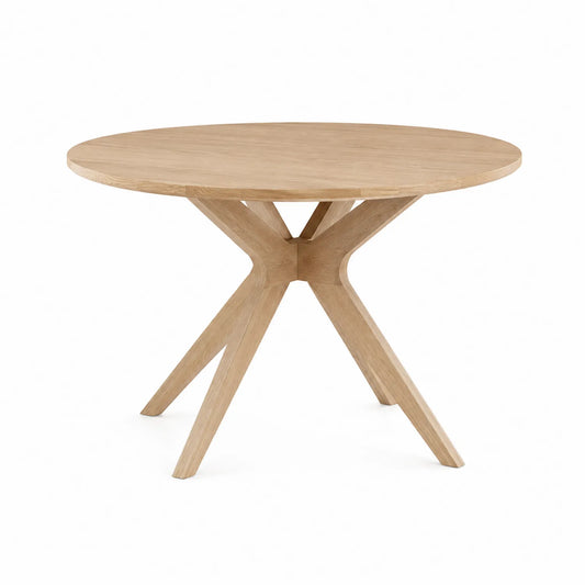 Tavolo da pranzo rotondo in legno di rovere Ø120 cm