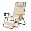 Sedia pieghevole da esterno in alluminio e poliestere beige