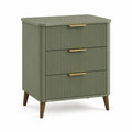 Cassettiera in Legno MDF Verde con 3 Cassetti