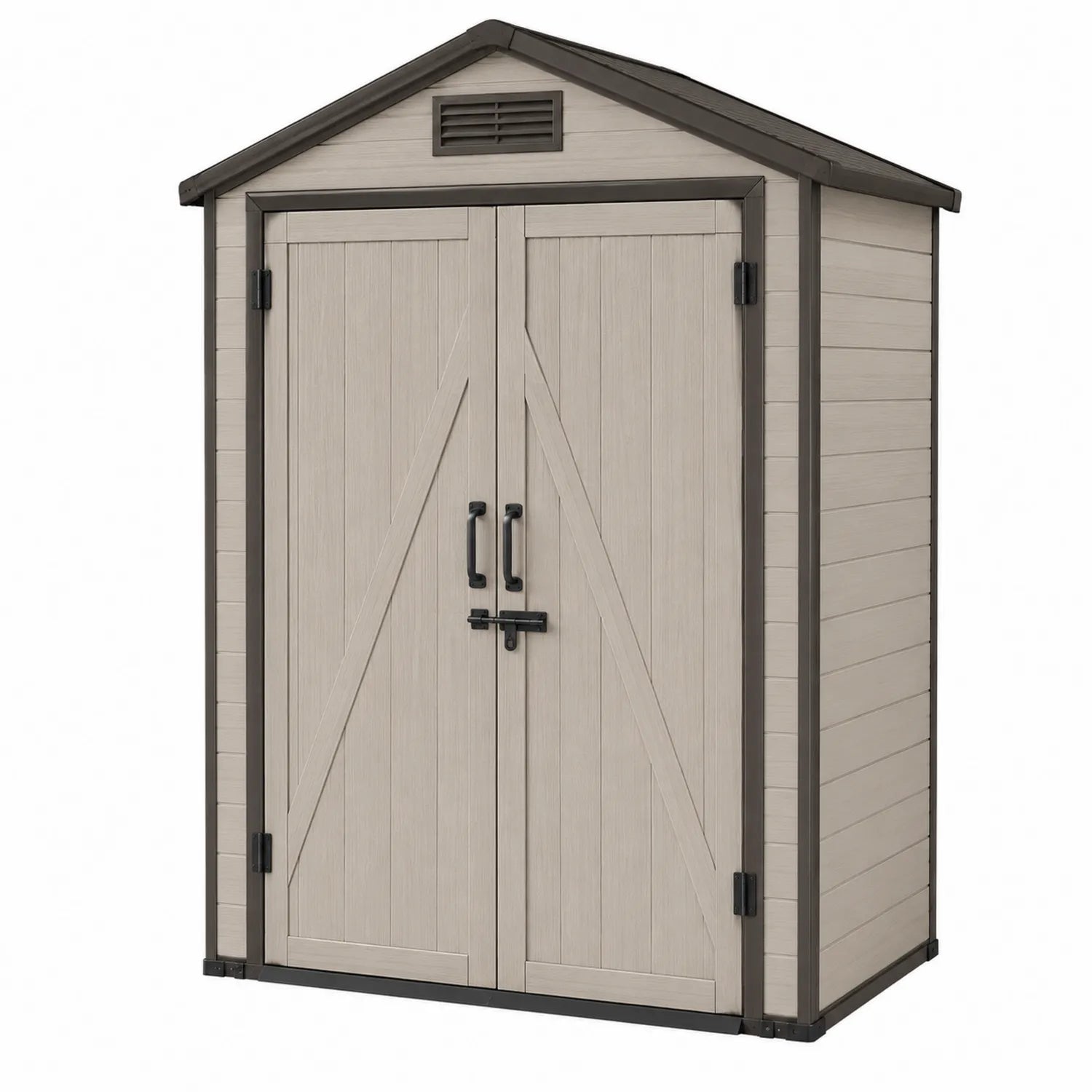 Capanno da Giardino in Resina Beige con Struttura in Acciaio